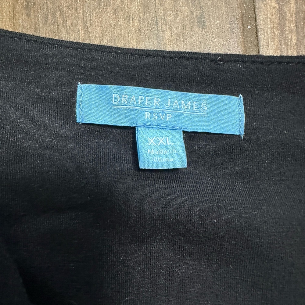 Draper James RSVP‎ Black Wrap Dress XXL 3/4 Sleeve Tie Waist Casual - Picture 3 of 7